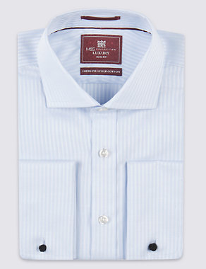 Pure Cotton Satin Textured Shirt Image 2 of 6