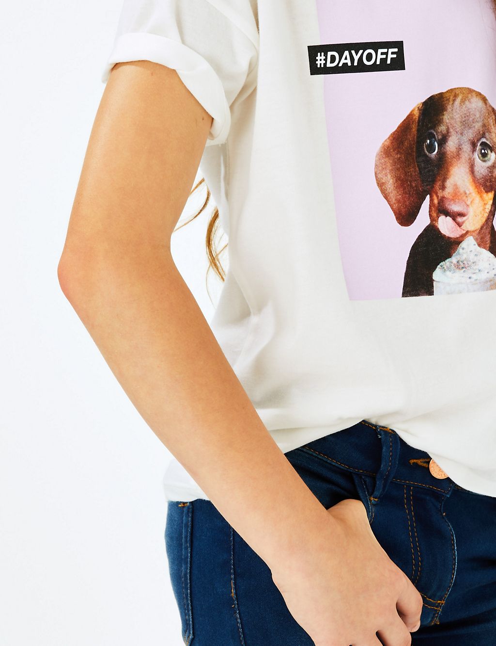 Pure Cotton Sausage Dog Printed T-Shirt (3-16 Years) 2 of 4