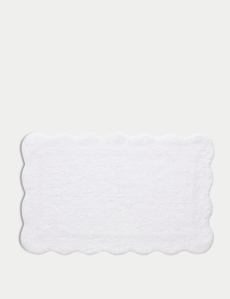 Pure Cotton Scalloped Bath Mat | M&S Collection | M&S