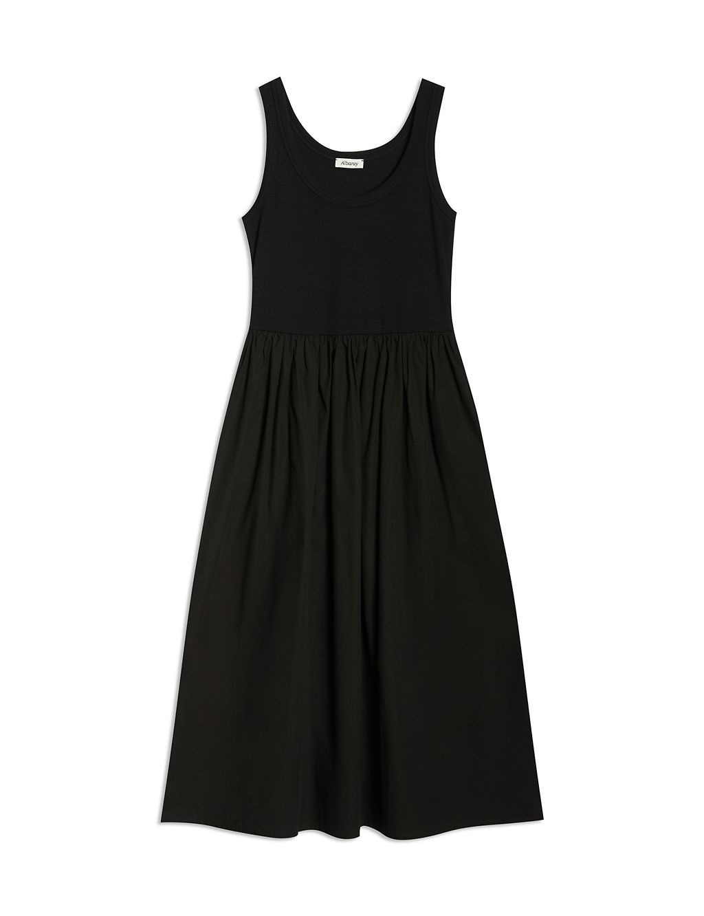 Pure Cotton Scoop Neck Midi Waisted Dress 1 of 5