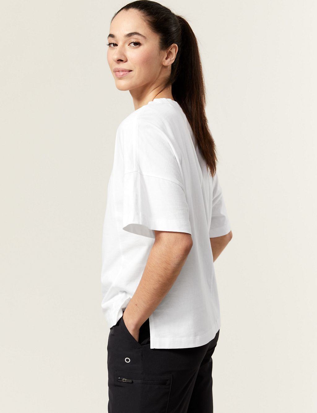 Pure Cotton Scoop Neck Oversized T-Shirt 2 of 7