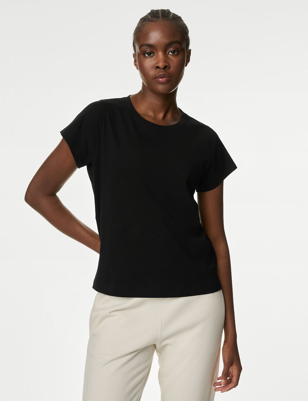 Pure Cotton Scoop Neck Relaxed T-Shirt 2 of 6