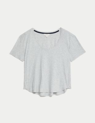 Pure Cotton Scoop Neck T-Shirt Image 2 of 5