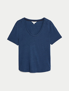 Pure Cotton Scoop Neck T-Shirt Image 2 of 5