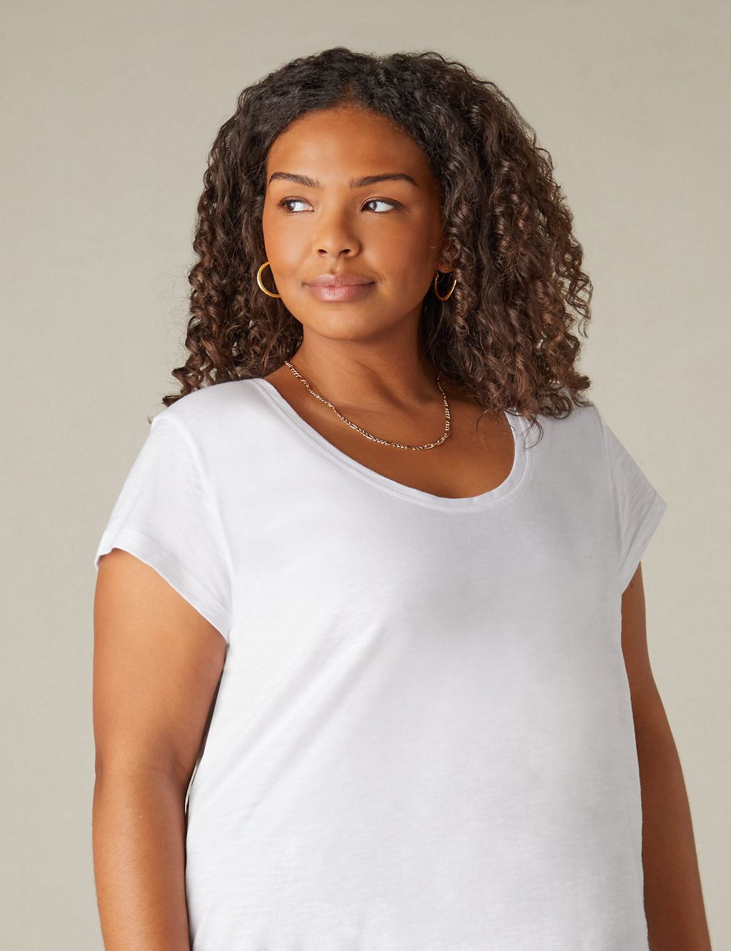 Pure Cotton Scoop Neck T-Shirt 5 of 7