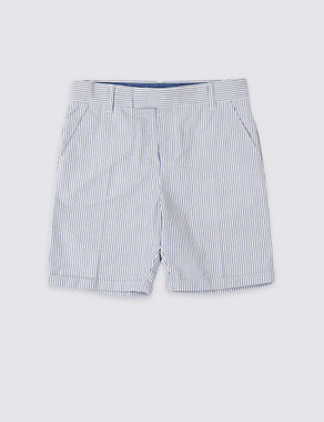 Pure Cotton Seersucker Shorts (3-16 Years) Image 2 of 4