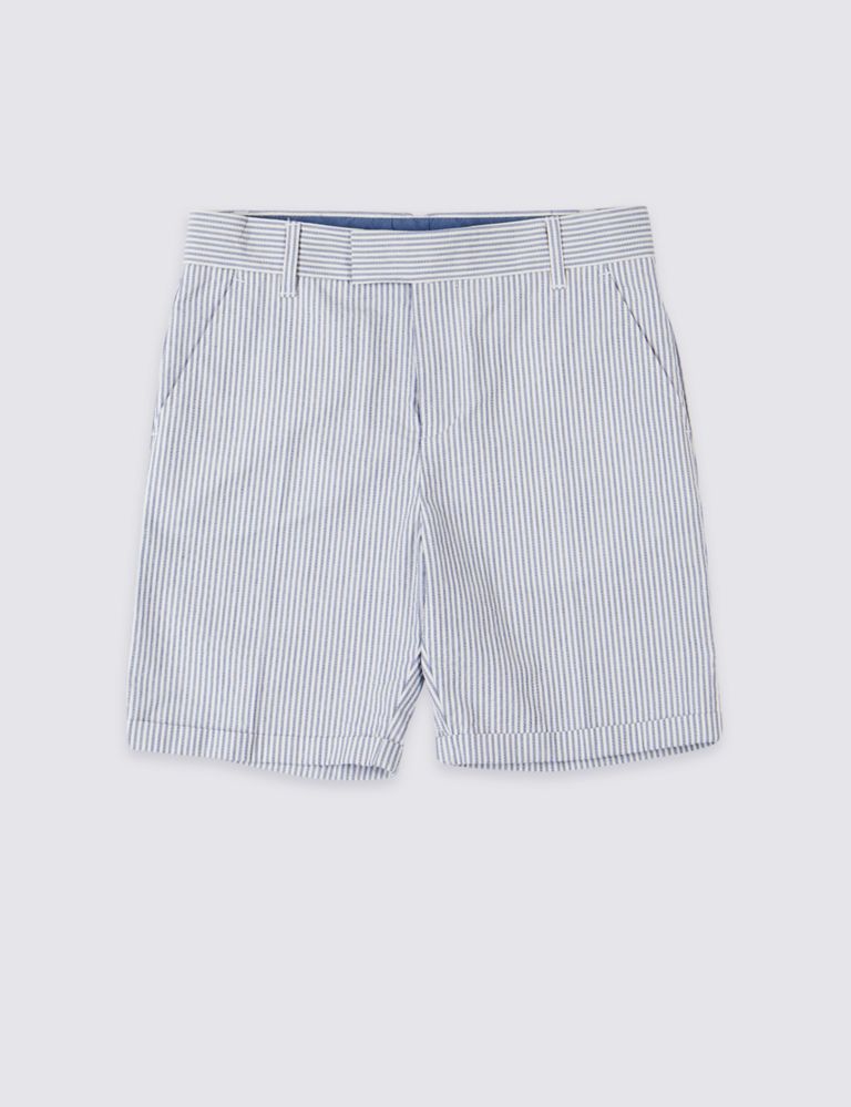 Pure Cotton Seersucker Shorts (3-16 Years) 2 of 4