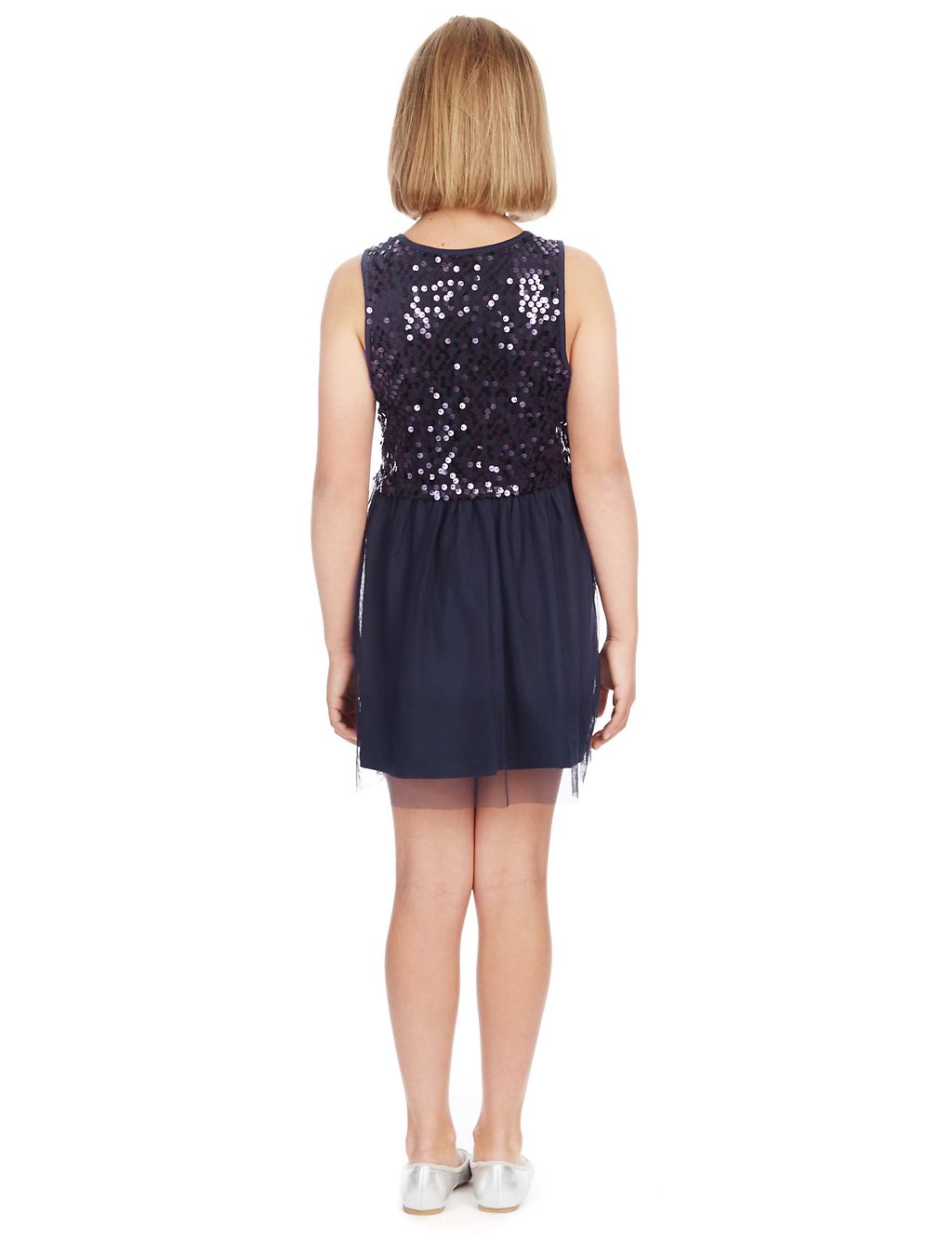 Pure Cotton Sequin Embellished Dress (5-14 Years) 2 of 3