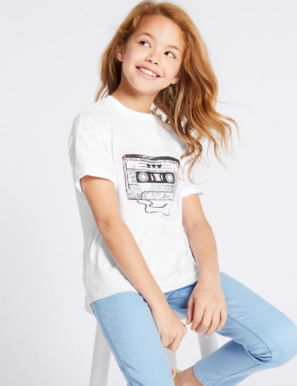 Pure Cotton Sequin T-Shirt (3-16 Years) 3 of 3