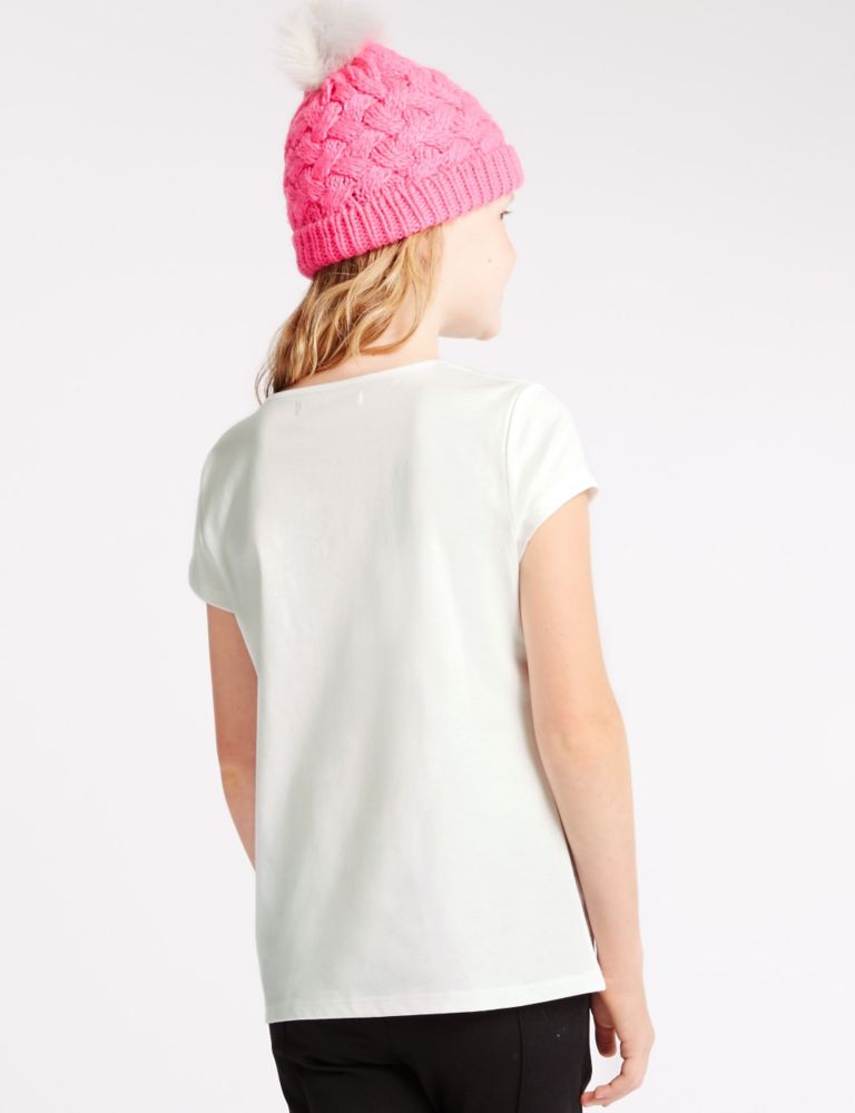 Pure Cotton Sequin T-Shirt (5-14 Years) 3 of 5