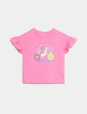 Pure Cotton Sequin T-shirt (2-8 Yrs) Image 2 of 5