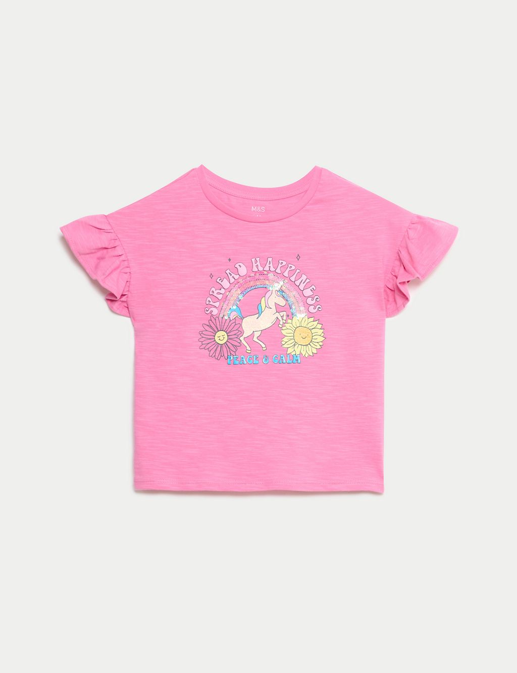 Pure Cotton Sequin T-shirt (2-8 Yrs) 1 of 5