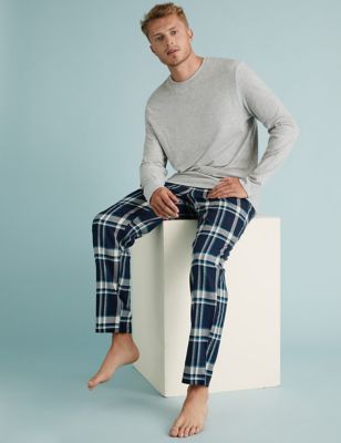 Pure Cotton Shadow Checked Pyjama Set | M&S Collection | M&S