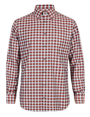 Pure Cotton Shadow Checked Shirt Image 2 of 3