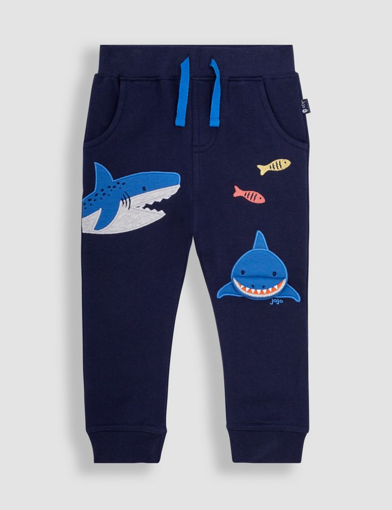 Pure Cotton Shark Joggers (6 Mths-5 Yrs) 4 of 4