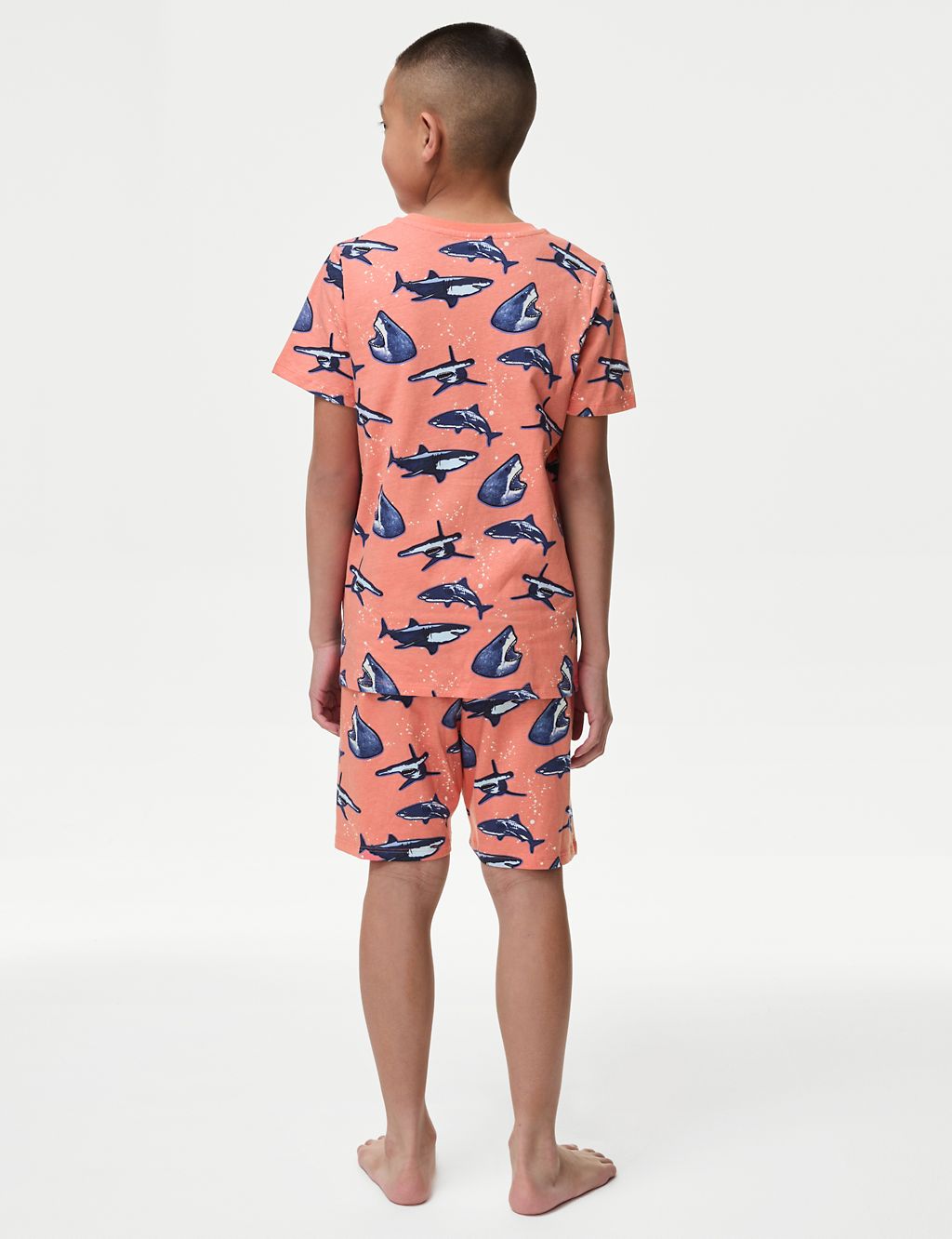 Pure Cotton Shark Print Pyjamas (7-14 Yrs) 2 of 5