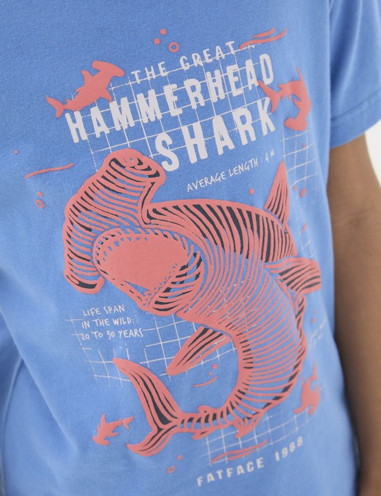 Pure Cotton Shark Print T-Shirt (3-13 Yrs) 4 of 4