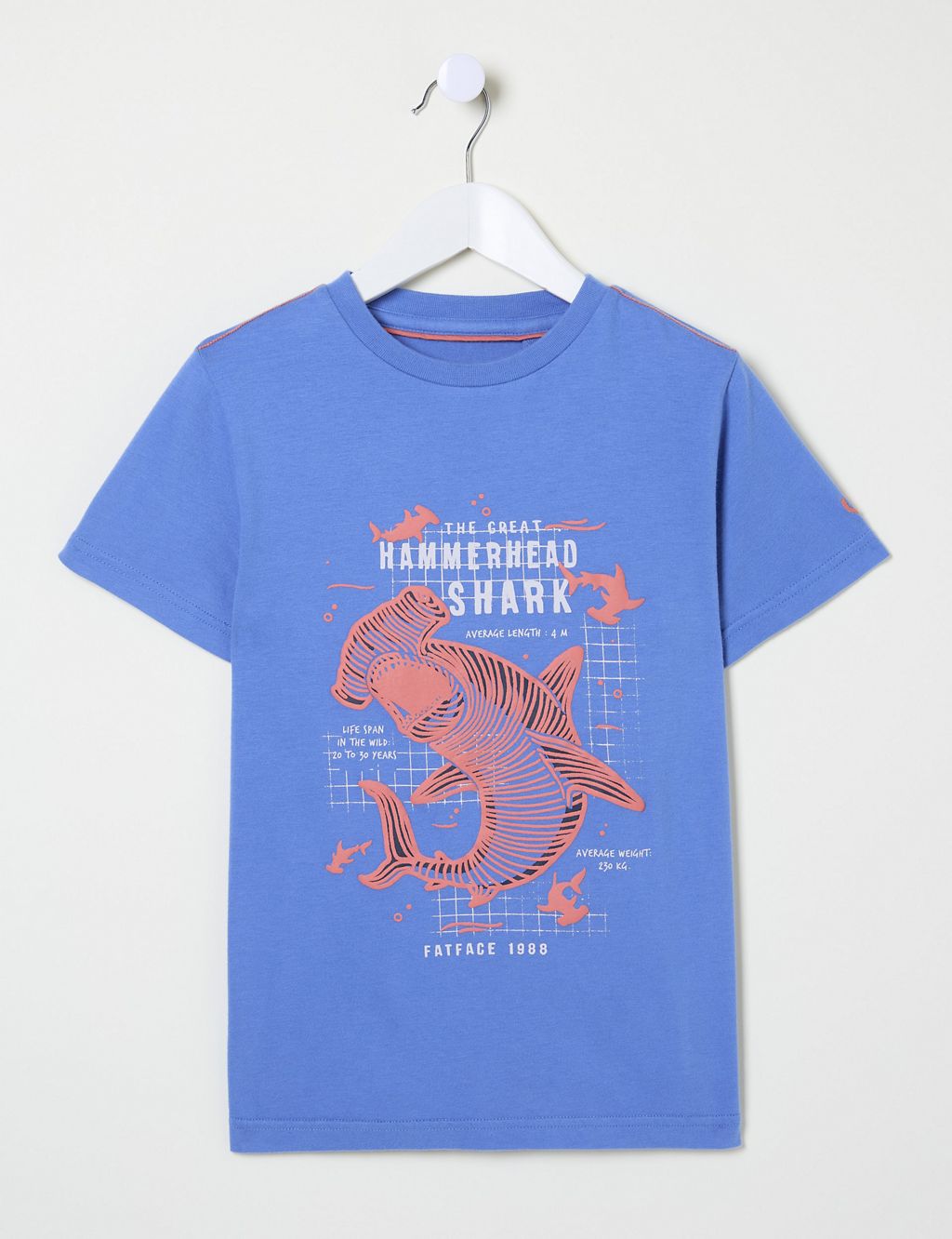 Pure Cotton Shark Print T-Shirt (3-13 Yrs) 1 of 4