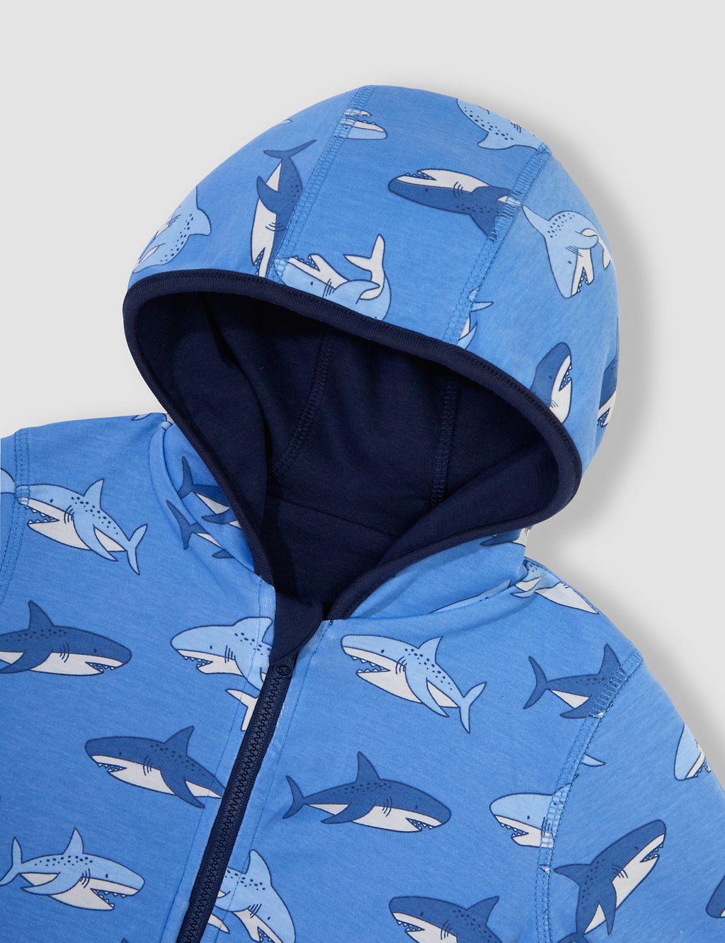 Pure Cotton Shark Reversible Hoodie (6 Mths-5 Yrs) 2 of 5