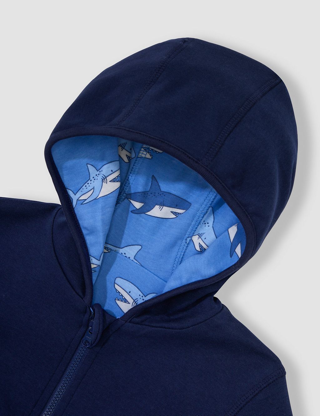 Pure Cotton Shark Reversible Hoodie (6 Mths-5 Yrs) 4 of 5