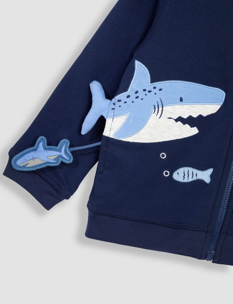 Pure Cotton Shark Reversible Hoodie (6 Mths-5 Yrs) 5 of 5