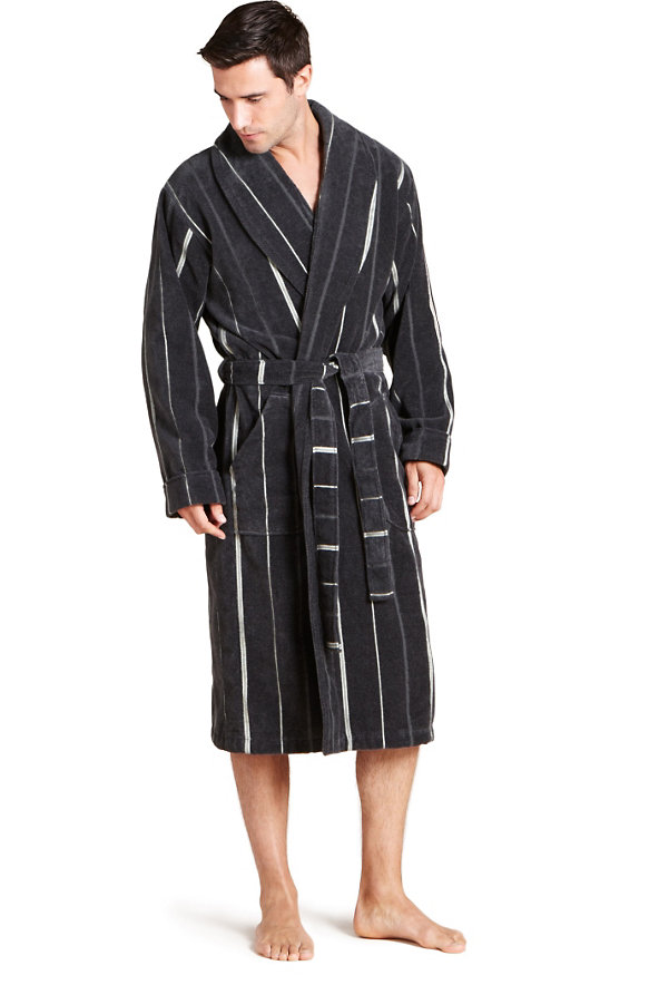 Pure Cotton Shawl Collar Dressing Gown Image 1 of 1