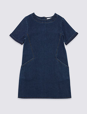 Pure Cotton Shift Dress (3-16 Years) Image 2 of 4