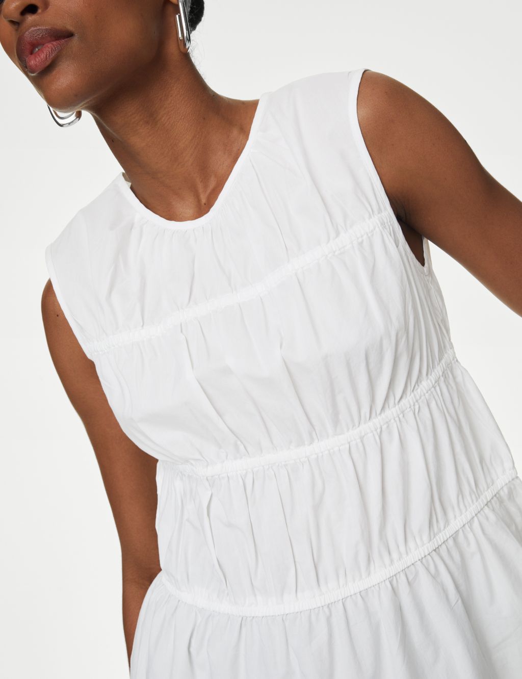 Pure Cotton Shirred Detail Top 5 of 6