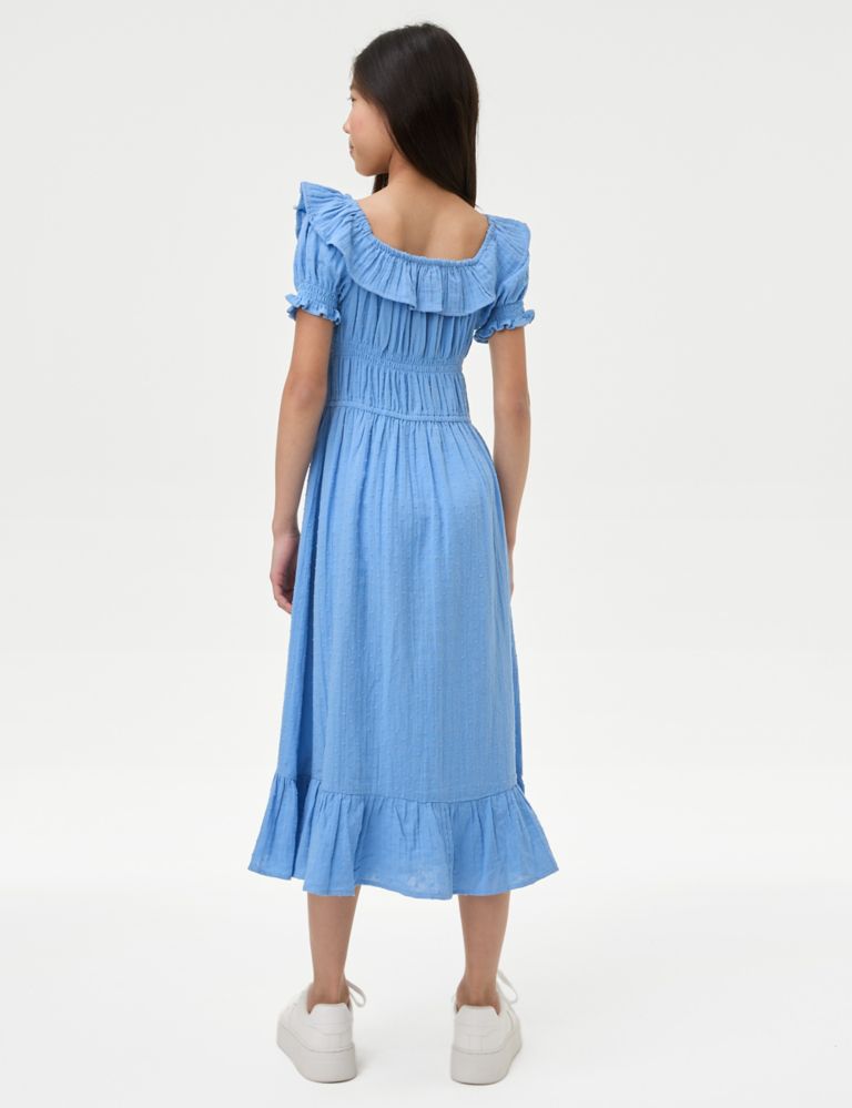 Pure Cotton Shirred Frill Dress (6-16 Yrs) 4 of 4