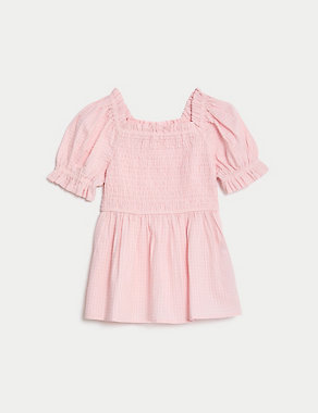 Pure Cotton Shirred Top (2-8 Yrs) Image 2 of 4