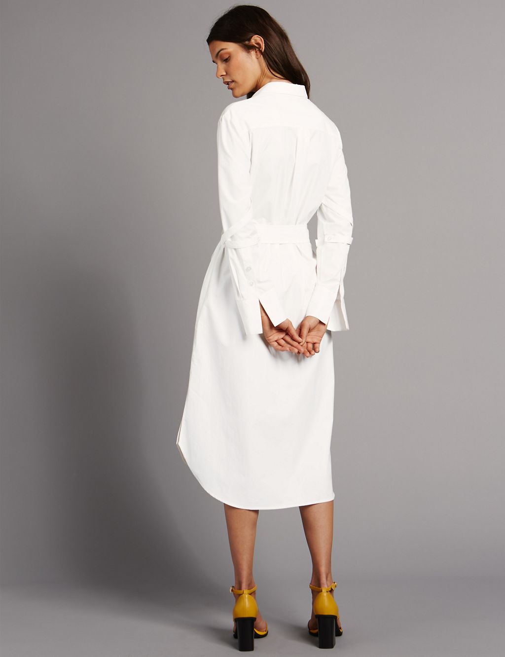 Pure Cotton Shirt Dress with Belt 4 of 5