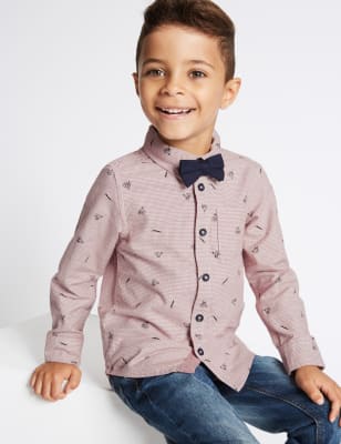 Shirt with bow tie for 2024 baby boy