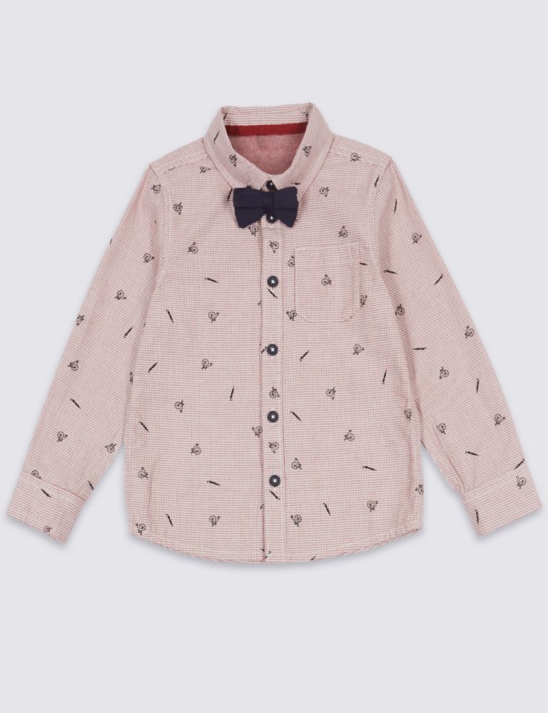 Pure Cotton Shirt with Bow Tie (3 Months - 6 Years) 2 of 6