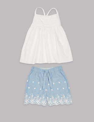 Pure Cotton Short Pyjamas (1-16 Years) Image 2 of 4