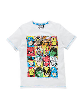 Pure Cotton Short Sleeve Avengers™ Boys T-Shirt (5-14 Years) Image 2 of 4