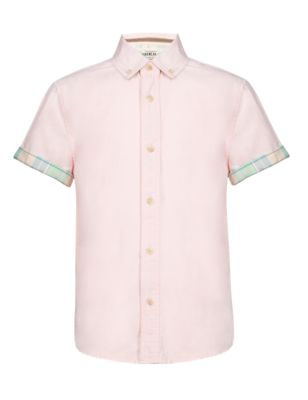 Pure Cotton Short Sleeve Oxford Shirt Image 2 of 5