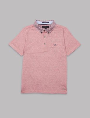 Pure Cotton Short Sleeve Polo Shirt (3-14 Years) Image 2 of 3