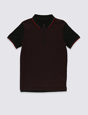 Pure Cotton Short Sleeve Polo Shirt (5-14 Years) Image 2 of 3