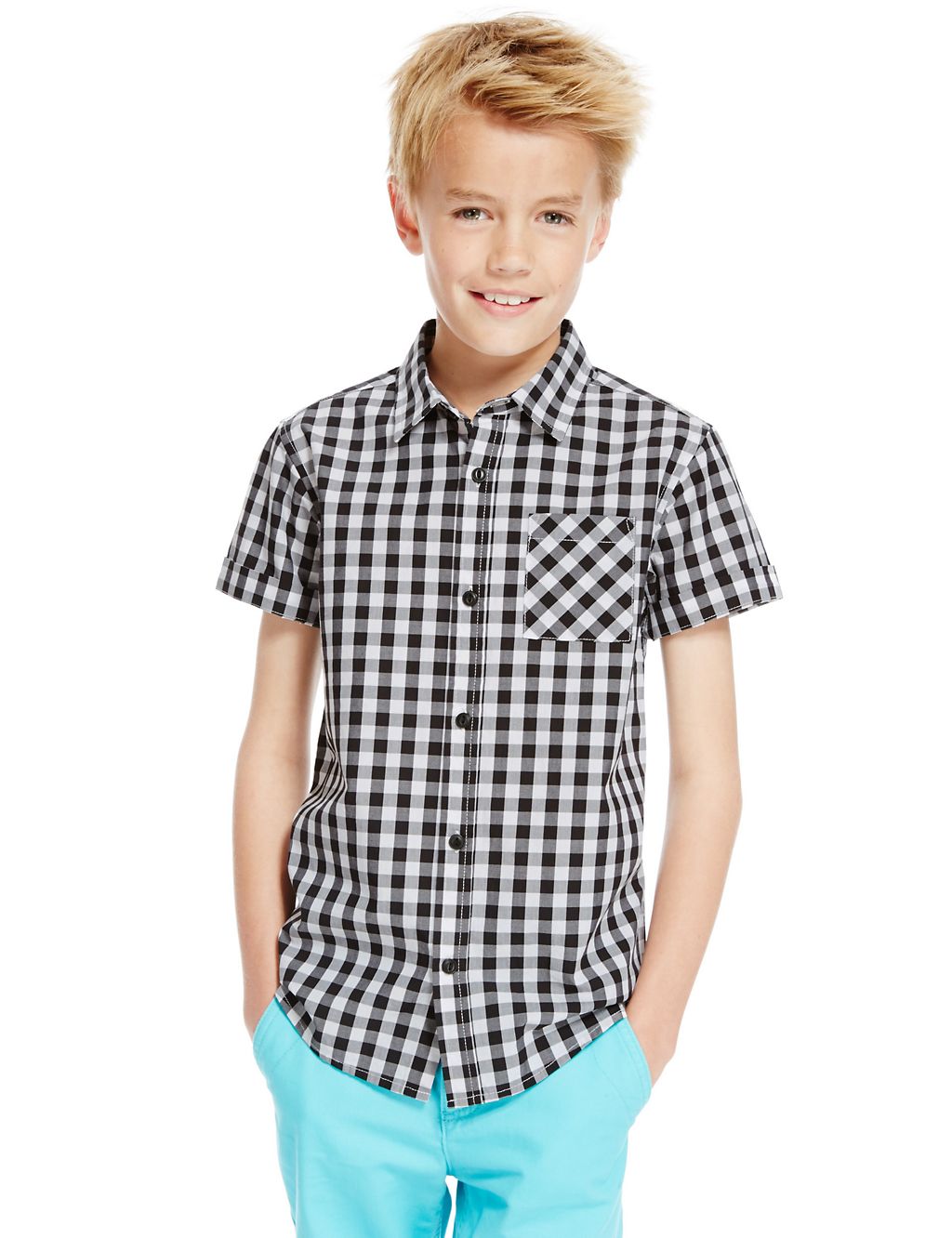 Pure Cotton Short Sleeve Shirt (5-14 Years) 3 of 3