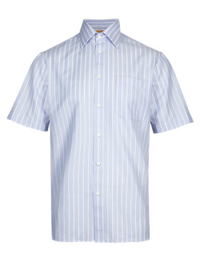Pure Cotton Short Sleeve Striped Shirt Image 2 of 3