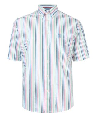 Pure Cotton Short Sleeve Striped Shirt Image 2 of 4