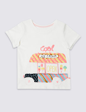 Pure Cotton Short Sleeve Top (3 Months - 5 Years) Image 2 of 4