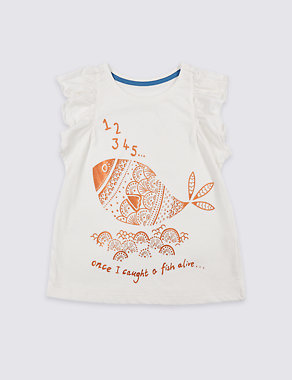 Pure Cotton Short Sleeve Top (3 Months - 5 Years) Image 2 of 3