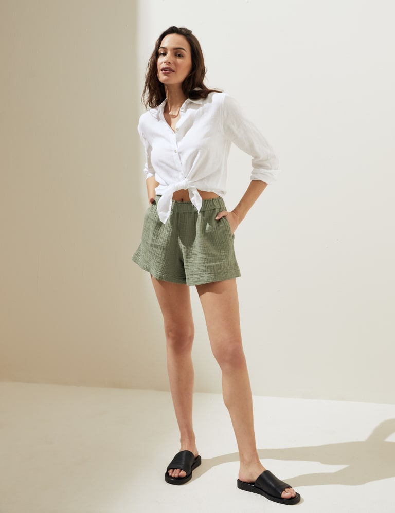 Per una cotton blend tailored shorts hot sale