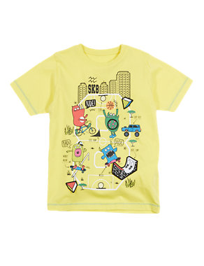 Pure Cotton Skate Park T-Shirt (1-7 Years) Image 2 of 4
