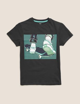 Pure Cotton Skate T-Shirt (6-16 Yrs) Image 2 of 4