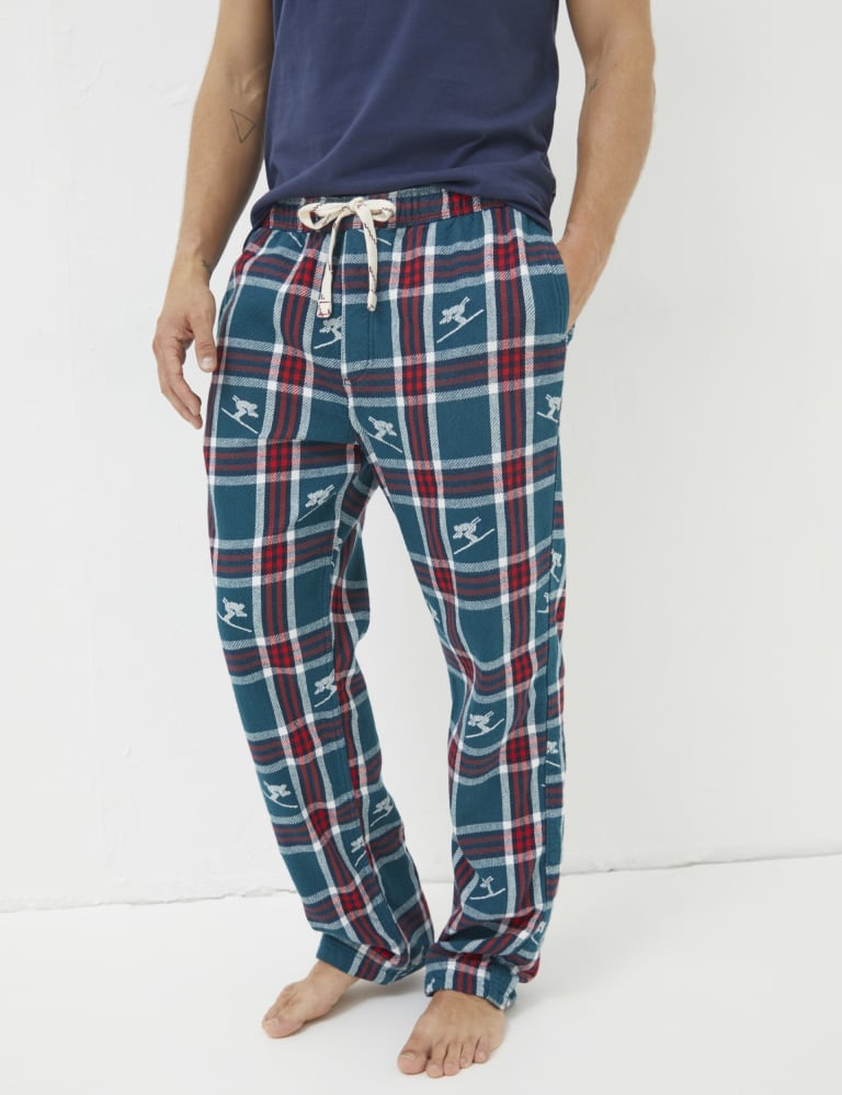 2pk Pure Cotton Checked Pyjama Bottoms, M&S Collection