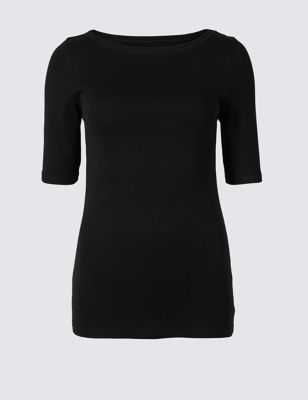 Buy Bodycare Women Round neck Half Sleeve Cotton T-shirt in Black