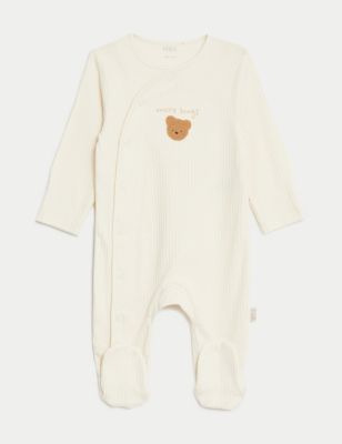 Pure Cotton Sleepsuit (6½lbs-3 Yrs) Image 2 of 5