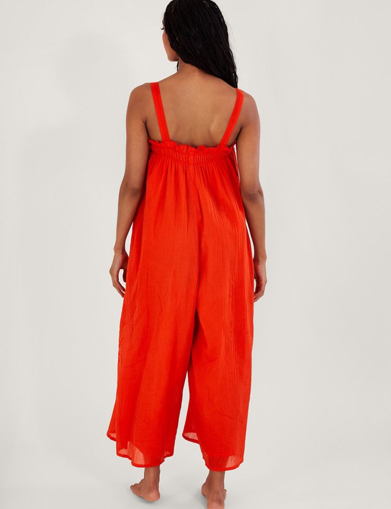 Pure Cotton Sleeveless Cropped Jumpsuit 3 of 5
